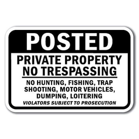 Signmission Safety Sign, 12 in Height, Aluminum, No Tres - Posted Privat A-1218 No Tres - Posted Privat